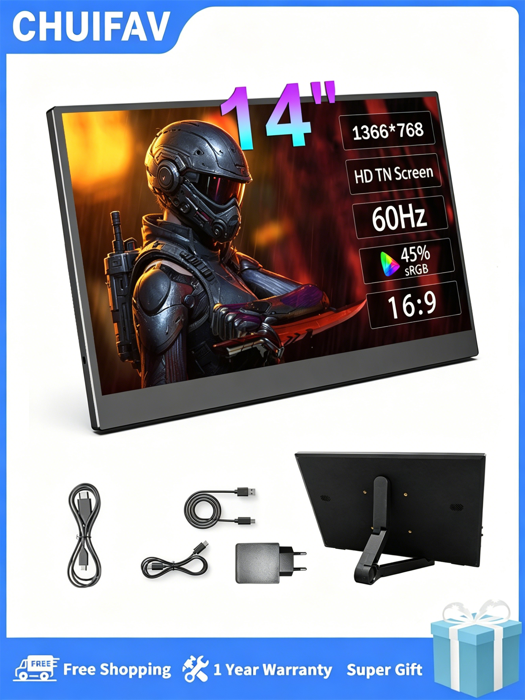 CHUIFAV 14-inch Portable Monit - Xbox Laptop Accessories recensione e prezzo