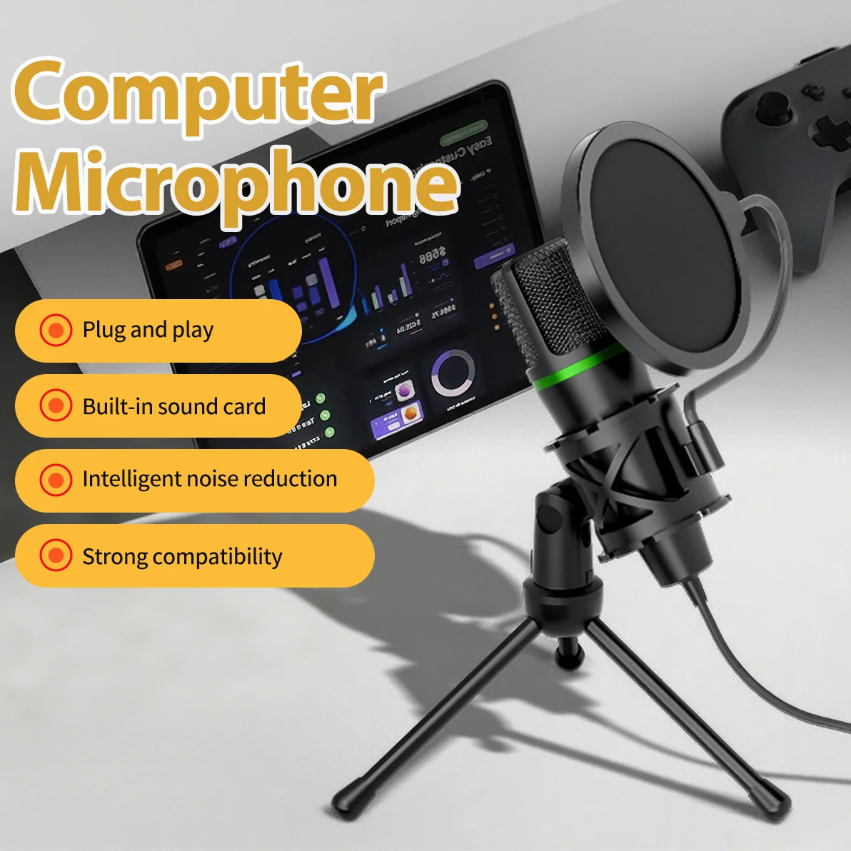 Condenser Microphone USB Wired - Laptop Accessories Usb recensione e prezzo