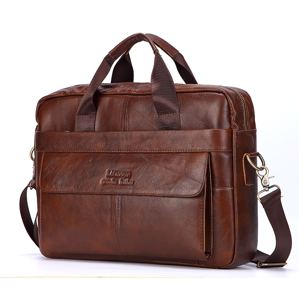 Men Genuine Leather Handbag Fa - Laptop Accessories Box recensione e prezzo