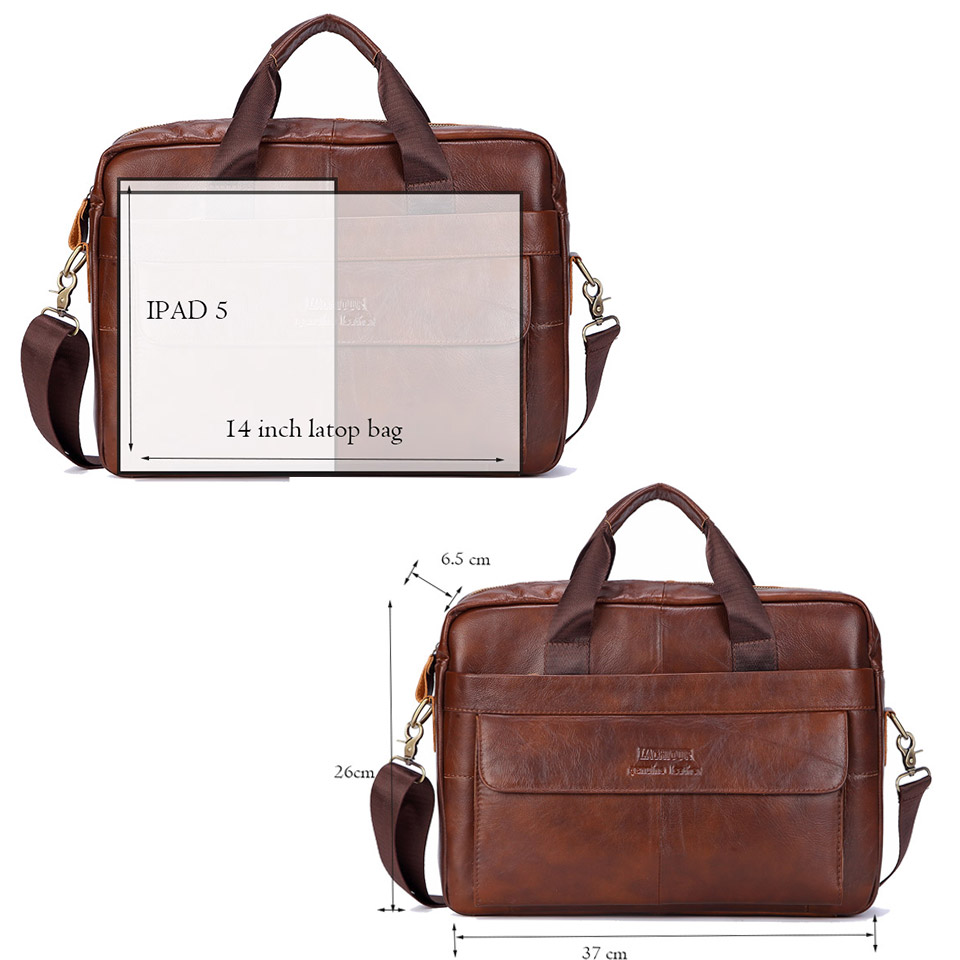 Men Genuine Leather Handbag Fa - Laptop Accessories Box recensione e prezzo