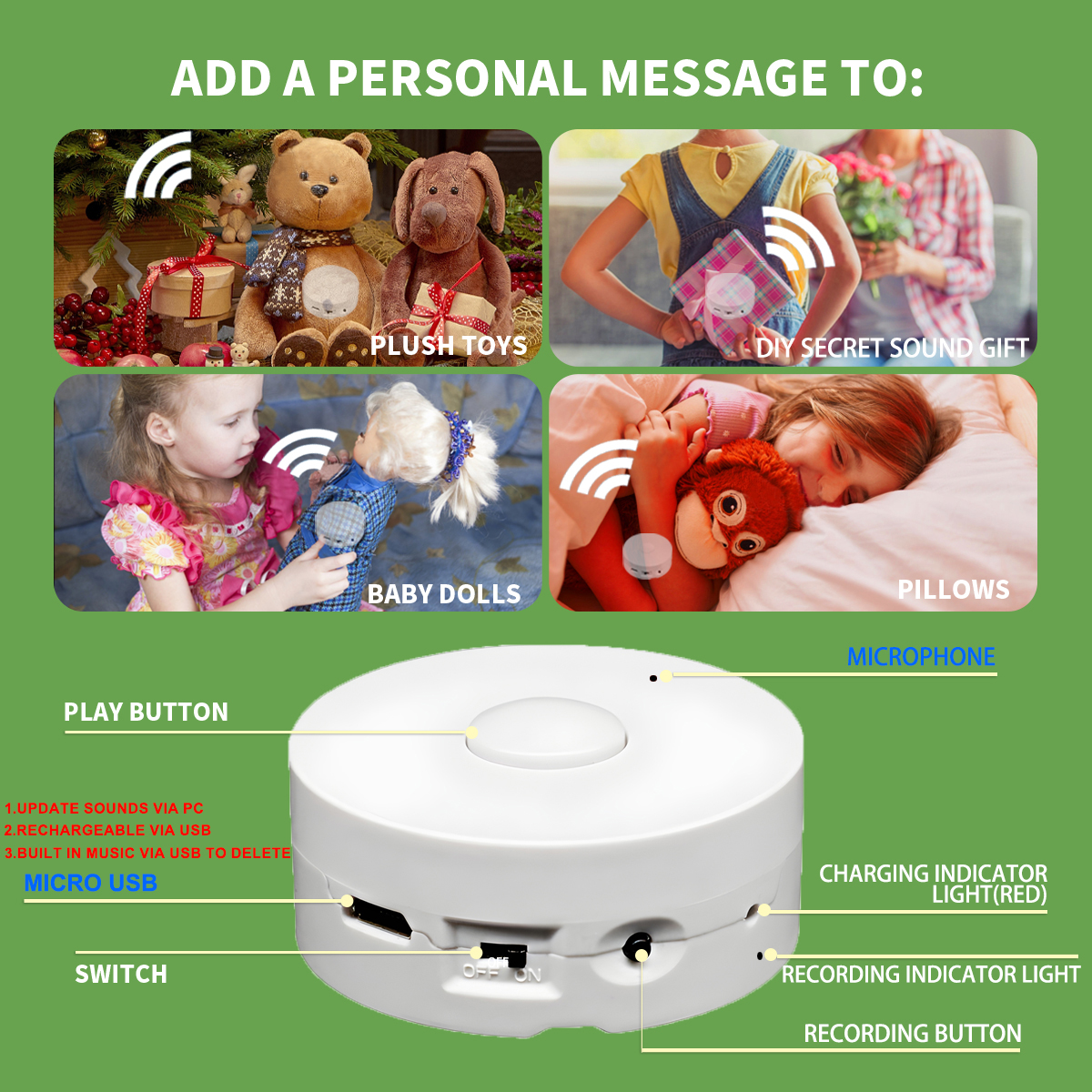 4M Voice Recording Button for  - Monitor Portable Usb recensione e prezzo